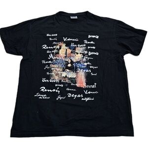Mona Lisa Van Gogh Degas Monet Seurat Renoir Impressionist Artist T-Shirt 2XL
